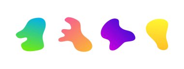 Gradient liquid blob shapes. Set of absrtact irregular fluid shapes. Vector silhouettes of simple rounded smoot water forms