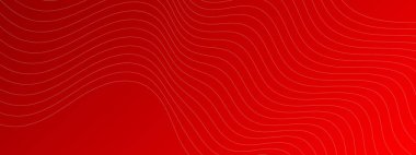 Dalga çizgileri olan dinamik bir arkaplan. Beyaz dalga çizgileri olan kırmızı gradyan arka plan. Vektör arkaplanı