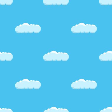 Cloud on a blue background. Seamless background with blue sky with clouds. Vector illustration
