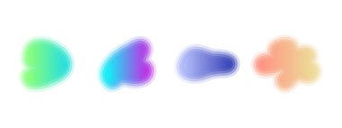 Gradient liquid blob shapes. Set of absrtact irregular fluid shapes. Vector silhouettes of simple rounded smoot water forms