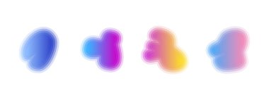 Gradient liquid blob shapes. Set of absrtact irregular fluid shapes. Vector silhouettes of simple rounded smoot water forms