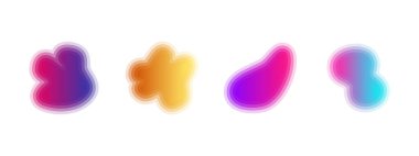 Gradient liquid blob shapes. Set of absrtact irregular fluid shapes. Vector silhouettes of simple rounded smoot water forms