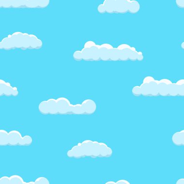 Cloud on a blue background. Seamless background with blue sky with clouds. Vector illustration
