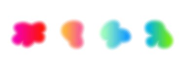Gradient liquid blob shapes. Set of absrtact irregular fluid shapes. Vector silhouettes of simple rounded smoot water forms