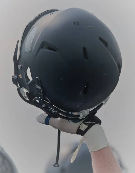 Raised Football Helmet Player Hand — Stock Photo, Image
