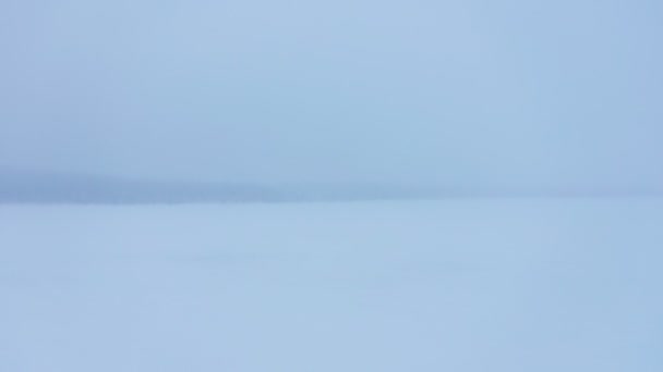 Beautiful Blue Misty Magical Landscape Lapland Finland Aerial Descend — Αρχείο Βίντεο
