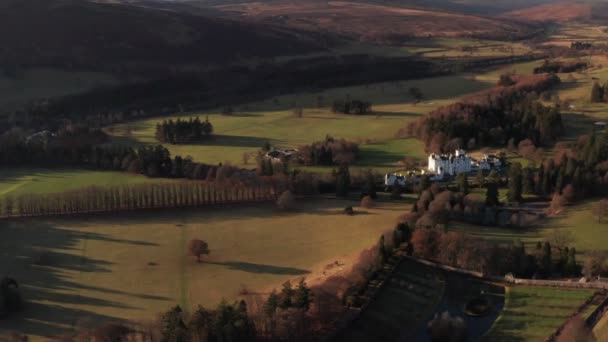 White Castle Blair Atholl Core Cairngorms National Park Scotland Aerial — 비디오