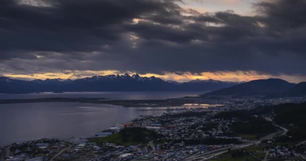 Patagonia Timelapse Ushuaia Andes Mountains Argentina Day Night Time Lapse — Wideo stockowe