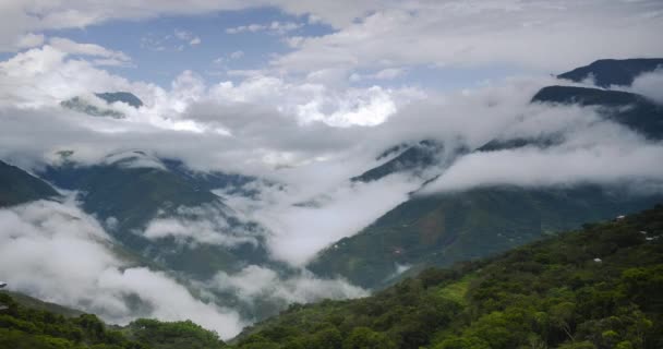 Timelapse Clouds Forming Valley Andes Mountains Landscape Bolivia Time Lapse — Video