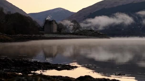 Scotland Timelapse Dunderave Castle Situated Coastline Loch Fyne Argyll Bute — Stock video