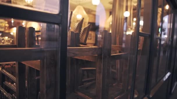 Cafe London Closed Forced Shut Covid Coronavirus Pandemic Lockdown England — Stok Video