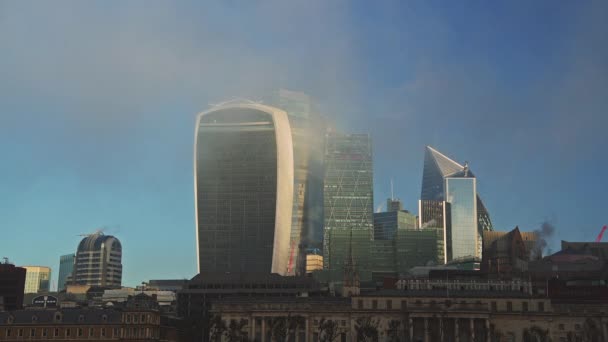 Skyscrapers Coronavirus Covid Lockdown City London Business Area Showing Walkie — Video