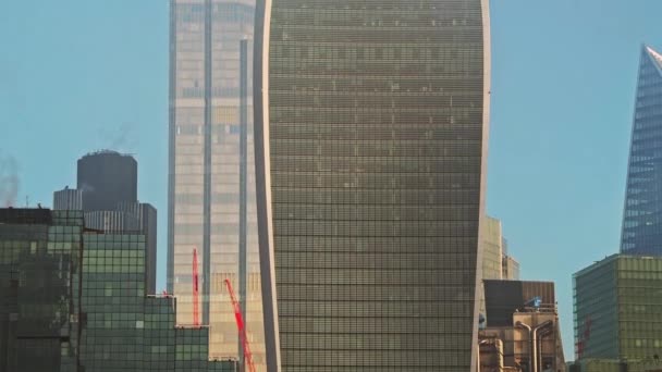 Skyscrapers City London Business Area Showing Walkie Talkie Building Other — Vídeos de Stock