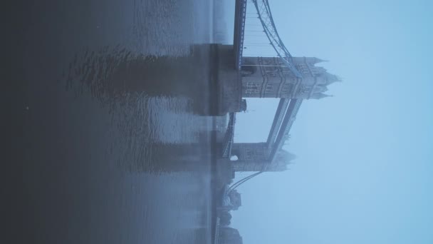 Vertical Video Iconic Famous London Landmark Tourist Attraction Tower Bridge — Stockvideo