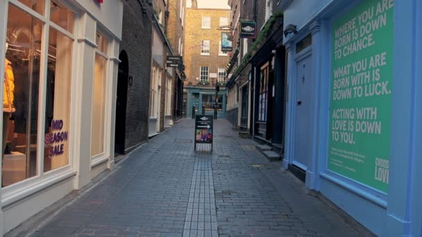 Empty London Streets Coronavirus Lockdown Showing Quiet Deserted Carnaby Street — Αρχείο Βίντεο