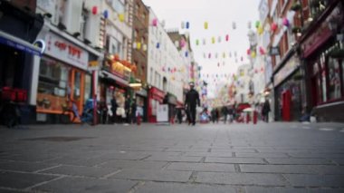 Quiet Central London Street during Coronavirus Lockdown at empty, deserted China Town during the global pandemic Covid-19 shutdown in England, Europe