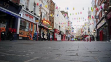 Empty London Roads during Covid-19 Lockdown at quiet, deserted China Town during the global pandemic Coronavirus crisis shutdown in England, Europe