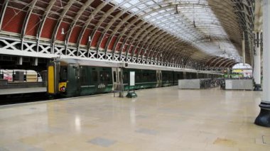 Paddington Train Station empty during Coronavirus Covid-19 lockdown in London when public transport was quiet and deserted with no people in England, Europe