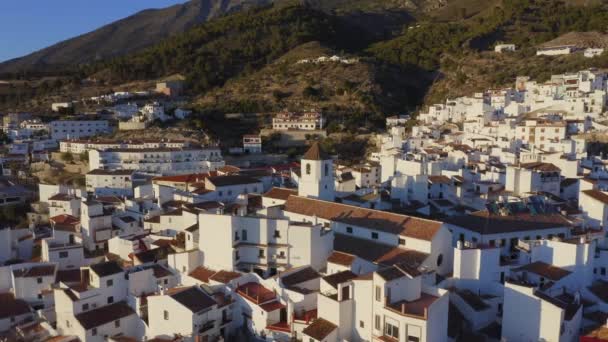 Aerial Drone View Spain Spanish Church Town Mountains Costa Del — Video