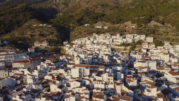 Aerial Drone View Spain Spanish Town Mountains Costa Del Sol — Video