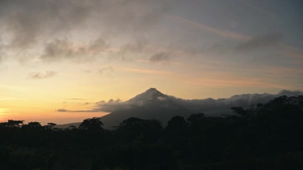 Costa Rica Timelapse Time Lapse Arenal Volcano Landscape Beautiful Rainforest — Stockvideo