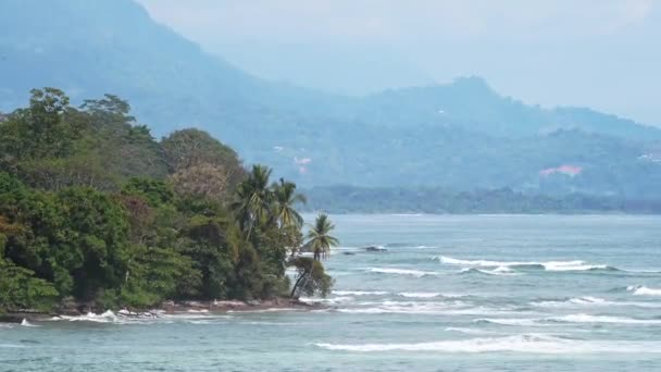 Costa Rica Pacific Coast Landscape Aerial Drone View Pacific Ocean — Vídeo de Stock