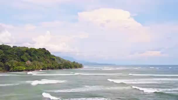 Costa Rica Pacific Ocean Landscape Aerial Drone View Pacific Coast — 图库视频影像
