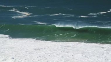 Hydro Water Power and Wave Energy, a Sustainable Renewable Energy, Big Ocean Waves Crashing and Breaking in Sea, Seascape Background with Copy Space