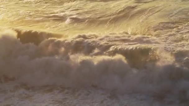 Sustainable Renewable Energy Hydro Power Wave Energy Big Ocean Waves — Video Stock