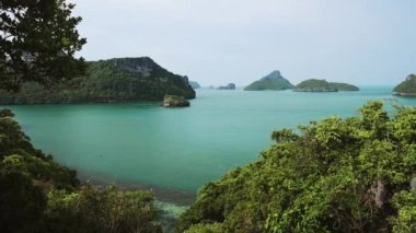 Thai Islands Scenery, Thailand Limestone Karst Landscape at Ang Thong National Marine Park, Amazing Beautiful Tropical Scenery Seascape and Turquoise Ocean Sea Water, Southeast Asia