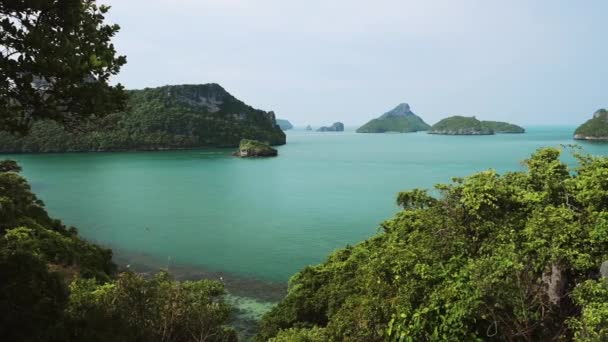 Thai Islands Scenery Thailand Limestone Karst Landscape Ang Thong National — стоковое видео