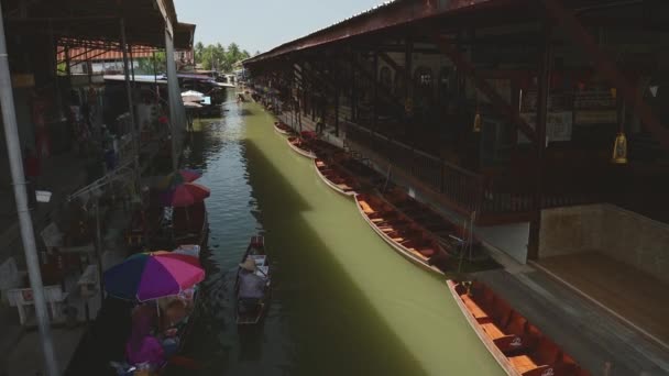 Thailand Bangkok Coronavirus Covid Social Distancing Lockdown Damnoen Saduak Floating — Vídeo de Stock