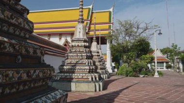 Temple in Bangkok, Thailand, Temple of the Reclining Buddha (aka Wat Pho, Wat Phra Chetuphon, Wat po), a Buddhist Building and Famous Popular Tourist Attraction and Buddhism Landmark