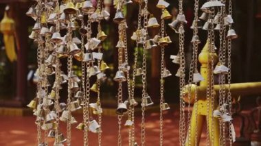 Buddhist Prayer Bells at Temple in Thailand at Wat Phra Singh, Chiang Mai, Used for Praying and Buddhism Ceremonies and Rituals for Praying, a Spiritual Symbol, Southeast Asia