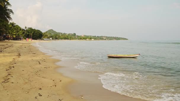 Lamai Beach Thailand Boat Seascape Scenery Koh Samui Island Tropical — Vídeo de Stock