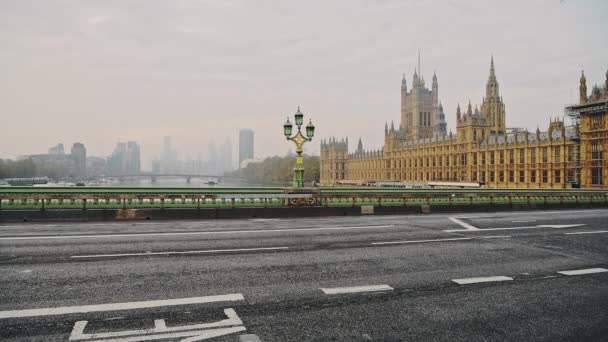 Quiet Empty Deserted Roads Streets London Coronavirus Covid Lockdown Westminster — Stock video