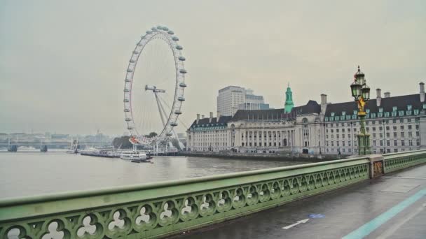 London Coronavirus Covid Lockdown Quiet Empty Deserted Roads Streets Traffic — Vídeos de Stock