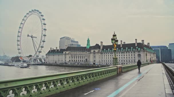 London Coronavirus Covid Lockdown Quiet Empty Deserted Roads Streets Traffic — Stockvideo