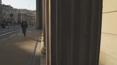 Empty roads and quiet streets with almost no people and no traffic during the Coronavirus pandemic Covid-19 lockdown, taken at rush hour at Bank in the City of London, England, Europe