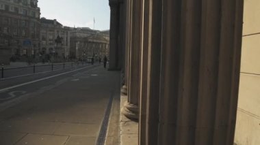 Empty roads and quiet streets with almost no people and no traffic during the Coronavirus pandemic Covid-19 lockdown, taken at rush hour at Bank in the City of London, England, Europe