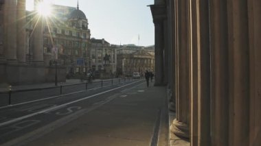 Empty roads and quiet streets with almost no people and no traffic during the Coronavirus pandemic Covid-19 lockdown, taken at rush hour at Bank in the City of London, England, Europe