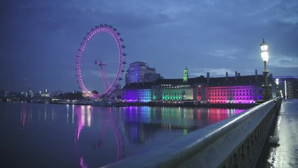 Central London Completely Empty Quiet Deserted People London Eye Covid — 비디오