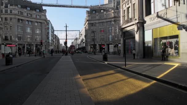 London Covid Coronavirus Lockdown Quiet Empty Roads Oxford Street Oxford — Stok video