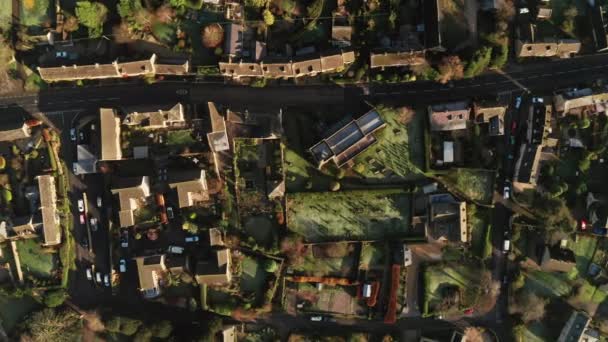 Aerial Drone Video Cotswolds Village Rural Scene English Countryside Houses — 图库视频影像