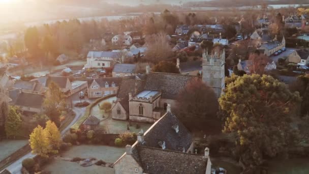 Aerial Drone Video Typical English Village Beautiful British Countryside Scenery — 图库视频影像