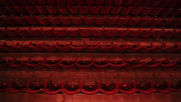 Empty Theater Opera House Seats Seen Coronavirus Closed Business Concept — Stock videók