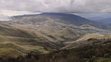 Illiniza volcanic mountains landscape view, on a cloudy day, Ecuador