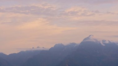 Mountains landscape view from the Inca Trail, Peru, at dusk