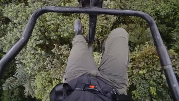 Pov View Riding Sky Bike Cloud Forest Ecuador — Wideo stockowe