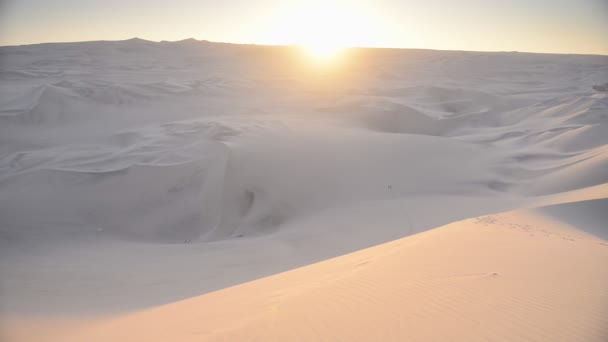 Panoramic Landscape View Desert Dunes Sunset Peru — ストック動画